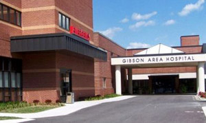 Entrance to Gibson Area Hospital.