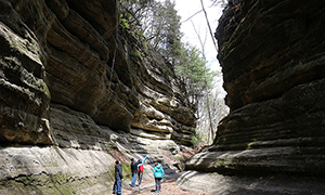 A narrow defile at Starved Rock State Park.